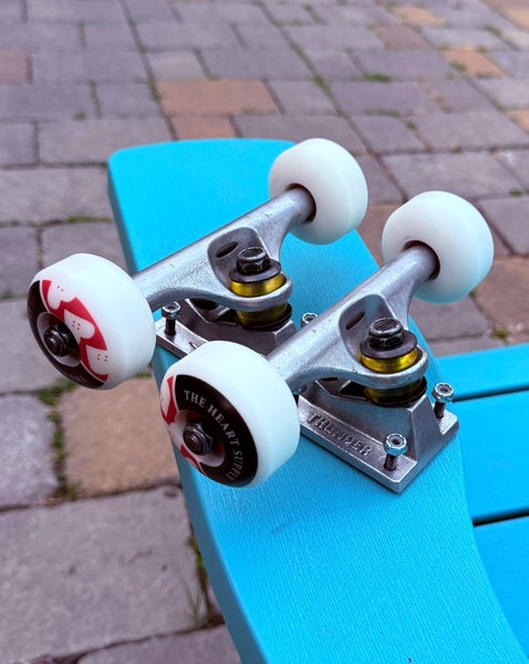 Thunder 145 Hi Skateboard Trucks-Heart Supply Wheels 53mm-Spitfire Bearings Lot
