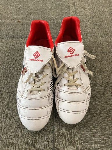 Used Dream Pairs SOCCER CLEATS Soccer Cleats White/Black/Red Senior 10 11614-S000226646
