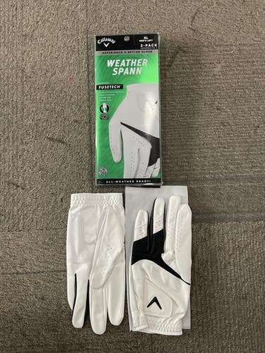 Used Callaway WEATHER SPANN Mens Golf Glove White XL 11614-S000226611