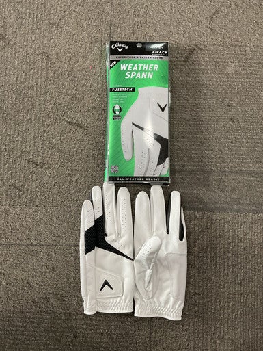 Used Callaway WEATHER SPANN Mens Golf Glove White XL 11614-S000226610
