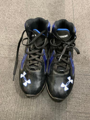 Used Under Armour HAMMER BB/SB Cleats Black And Navy Blue Junior 04.5 11614-S000226569