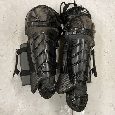 Used Adidas Catchers Leg Guards with Knee Savers Black Youth 11855-S000195796