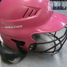 Used Rawlings COOLFLO Batting Helmet w/Mask Pink SM 11339-S000197154