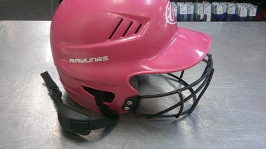Used Rawlings COOLFLO Batting Helmet w/Mask Pink SM 11339-S000197154