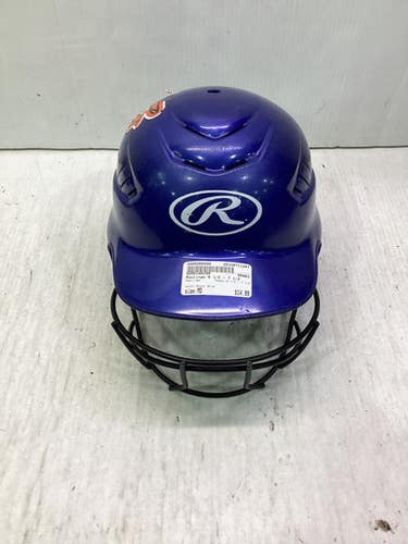 Used Rawlings 6 1/2 - 7 1/2 Batting Helmet w/Mask Royal Blue MD 11347-S000260488