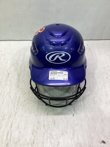 Used Rawlings 6 1/2 - 7 1/2 Batting Helmet w/Mask Royal Blue MD 11347-S000260488