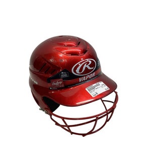 Used Rawlings VAPOR Batting Helmet w/Mask Red MD 11347-S000258695