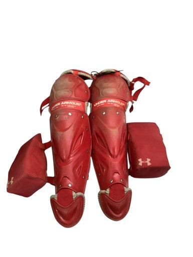Used Under Armour UALG2-SRVS Catchers Leg Guards Red Intermed 11347-S000258954