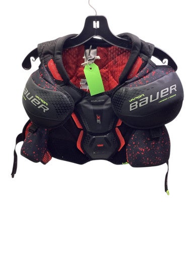Used Bauer XE Intermediate Shoulder Pads Black And Red MD 11347-S000258936