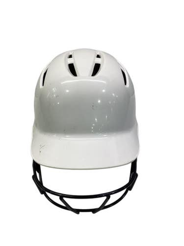 Used Demarini WHITE HELMET W/ MASK Batting Helmet w/Mask White LG 11347-S000258607