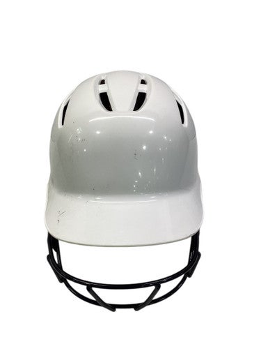 Used Demarini WHITE HELMET W/ MASK Batting Helmet w/Mask White LG 11347-S000258607