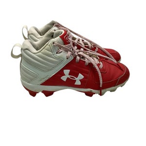 Used Under Armour Jr FB Cleats Red And White Junior 03 11347-S000258575
