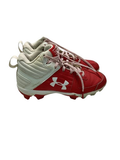 Used Under Armour Jr FB Cleats Red And White Junior 03 11347-S000258575
