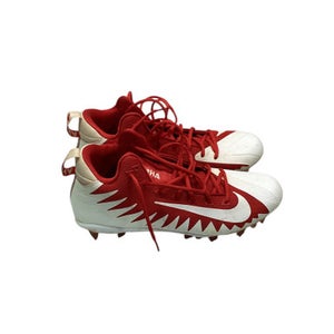 Used Nike ALPHA MENACE Adult FB Cleats Red And White Senior 12.5 11347-S000258469