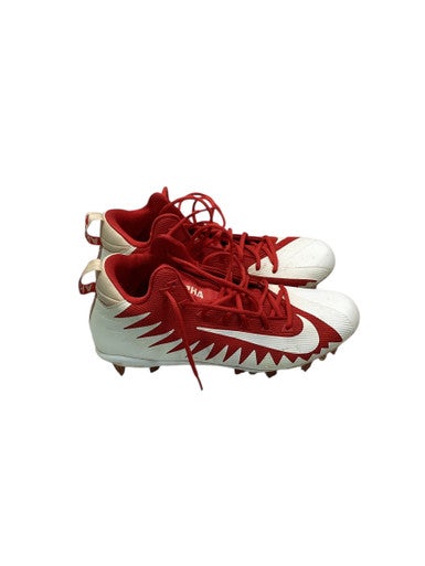Used Nike ALPHA MENACE Adult FB Cleats Red And White Senior 12.5 11347-S000258469