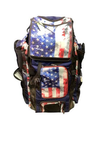 Used BoomBah 4 BAT USA ROLLING BAG BB/SB Player Wheeled Bag White/Red/Navy 11347-S000259815