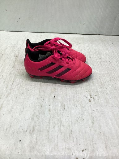 Used Adidas GOLETTO BLK/PINK Soccer Cleats Black And Pink Youth 12.0 11347-S000260318