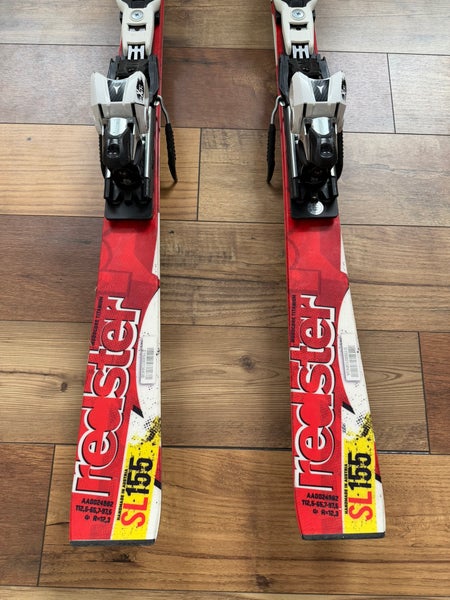 Unisex 2017 Atomic Redster 155 cm Slalom Racing Skis With Bindings Max Din 12 (Used)