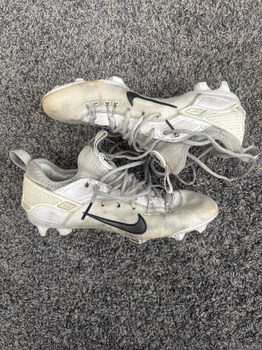 White Men's Size M 8.0 (W 9.0) Adult Nike Huarache Cleats (Used)
