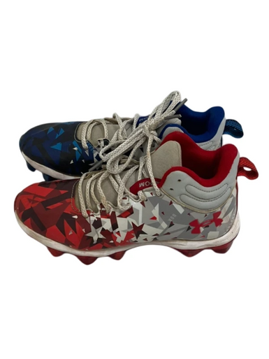 Used Under Armour SPOTLIGHT FRANCHISE Jr FB Cleats Navy Blue And Red Junior 06 11692-S000144492