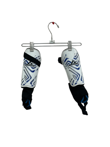 Used Brava Soccer Shin Guards Adult White And Royal Blue MD 11692-S000144509