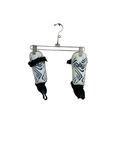 Used Brava Soccer Shin Guards Adult White And Royal Blue SM 11692-S000144508
