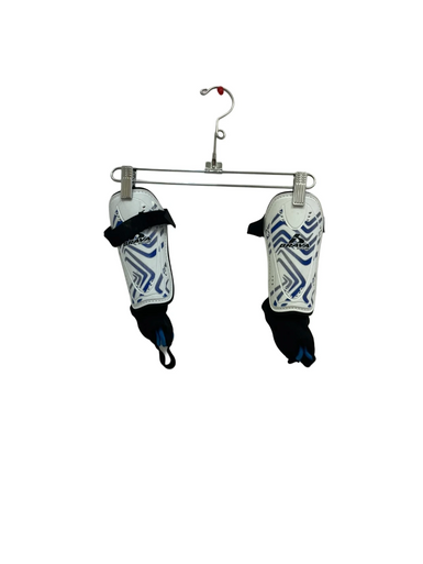 Used Brava Soccer Shin Guards Adult White And Royal Blue SM 11692-S000144508