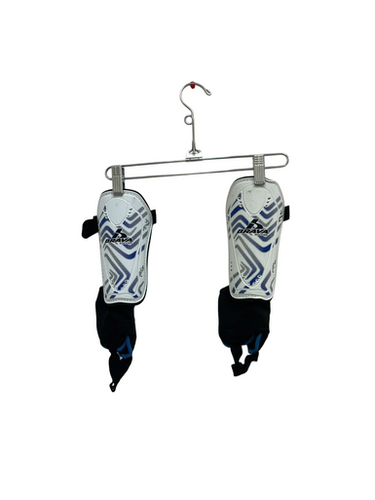 Used Brava Soccer Shin Guards Adult White And Royal Blue MD 11692-S000144510