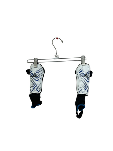 Used Brava Soccer Shin Guards Adult White And Royal Blue XS 11692-S000144518