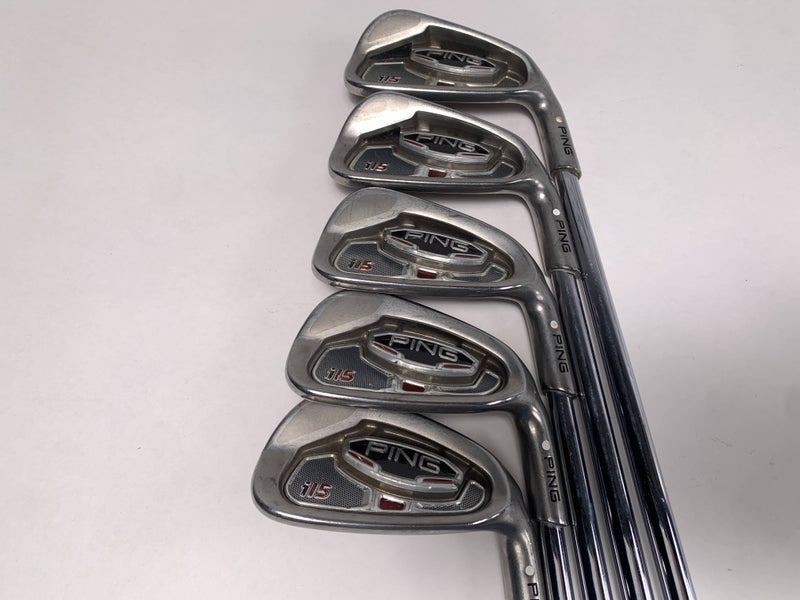 Ping i15 Iron Set 4-9 White Dot 3* Up AWT Stiff Steel Mens RH- no 6i
