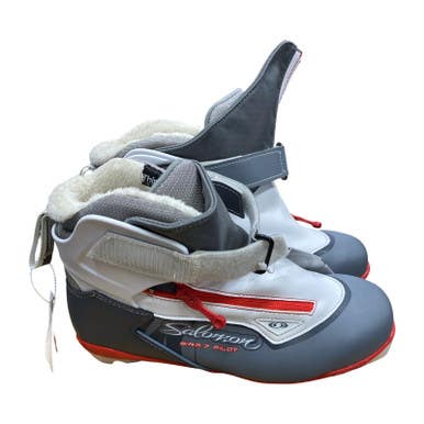 Used Salomon Girls SNS XC Ski Boots Grey W 07-07.5 / JR 05.5-06 11883-S000140713