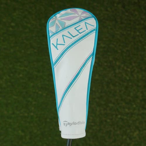 TAYLORMADE KALEA HYBRID HEADCOVER WHITE / BLUE WITH CHANGEABLE #'S ~ LOOK!!