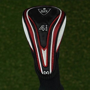 MAXFLI BLACK MAX 4 HYBRID HEADCOVER 4I 4H BLACK / WHITE / RED ~ LOOK!!