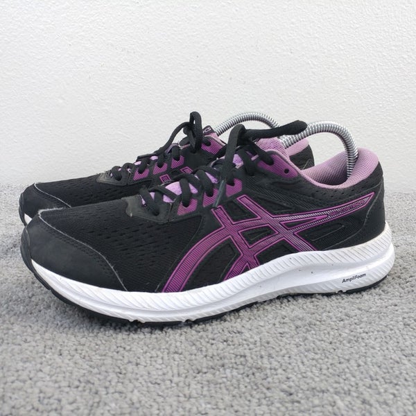 ASICS Gel Contend 8 Womens Size 9.5 Running Shoes Low Top Black Purple 1012B320