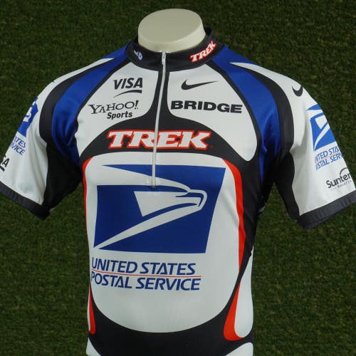 MENS LARGE TREK CYCLING JERSEY UNITED STATES POSTAL SERVICE USPS 1/2 ZIP, VGC