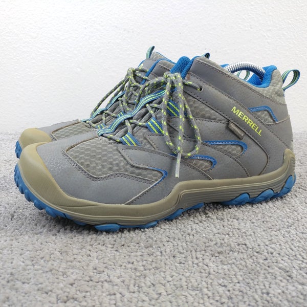 Merrell Chameleon 7 Access Mid Waterproof Hiking Boys Size 7 Shoes Gray Blue
