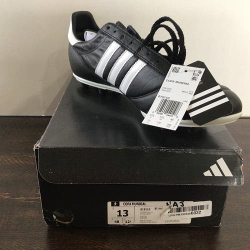 Men's Size M 13 (W 14) Adidas Copa Mundial Molded Cleats Black White (New)
