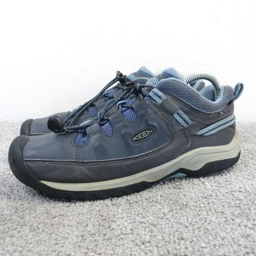 Keen Targhee Girls Size 5Y Hiking Shoes Waterproof Leather Lace Up Gray Low Top