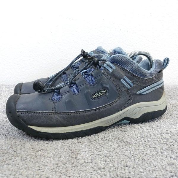 Keen Targhee Girls Size 5Y Hiking Shoes Waterproof Leather Lace Up Gray Low Top