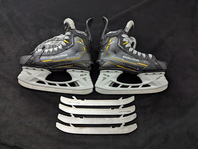 Used Bauer Supreme M5 Pro Skates Size 2.5 with Superfeet Insoles and Extra Runners