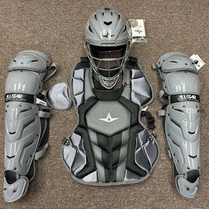 All Star System 7 Axis Intermediate 13-16 Catchers Gear Set Charcoal Gray Black