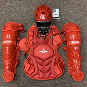 All Star System 7 Axis Youth 10-12 Catchers Gear Set - Solid Red