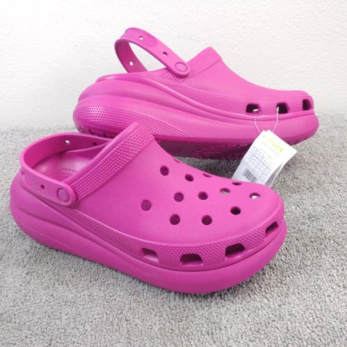 Crocs Classic Crush Clog Unisex Platform Shoes Mens Size 13 Fuchsia Pink Comfort