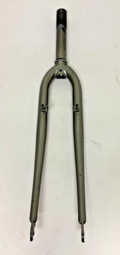 Gray Steel 700C Touring Bike Fork 150mm 1-1/8" Threaded Steerer Tube