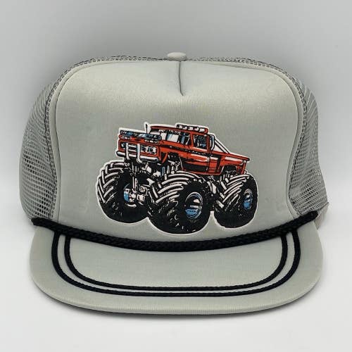 Vintage Monster Truck Snapback Mesh Rope Trucker Cap New Old Stock
