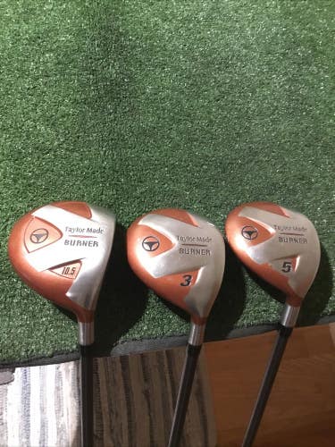 Taylormade Burner Woods Set Driver, 3W, 5W Regular R-80 Bubble2 Graphite Shafts