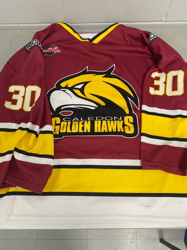 Golden Hawks maroon goalie game jersey