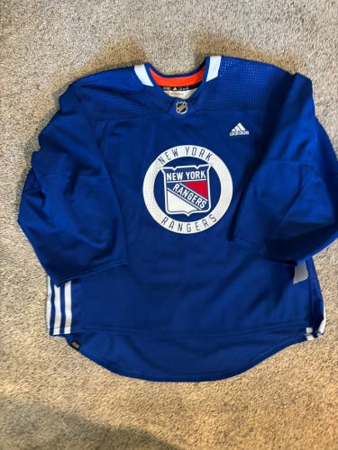 New York rangers Blue Adidas practice Jersey 58G (New)