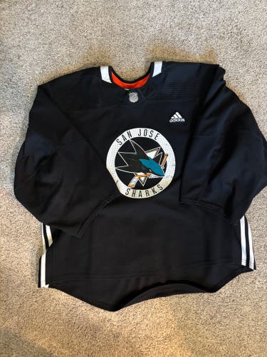 San Jose sharks Black Adidas practice Jersey 58G (Used)