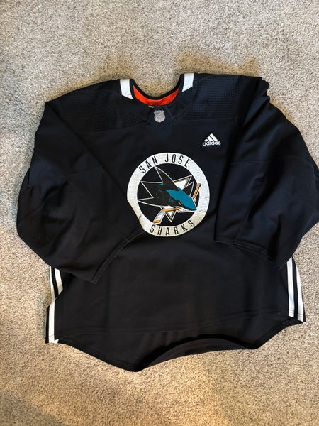 San Jose sharks Black Adidas practice Jersey 58G (Used)